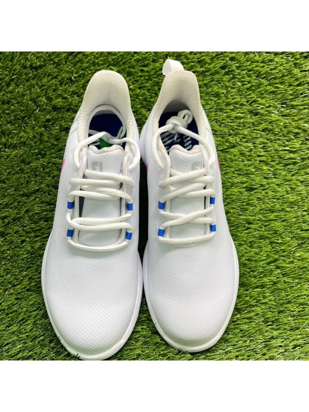 FootJoy Fuel Sport Womens Size 6 White Pink Blue Athletic Spikeless Golf Shoes